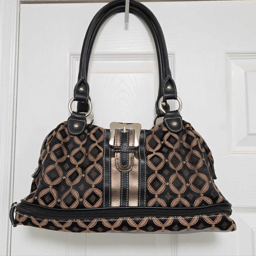 Worthington Brown And Black Geometric Shoulder Bag Purse